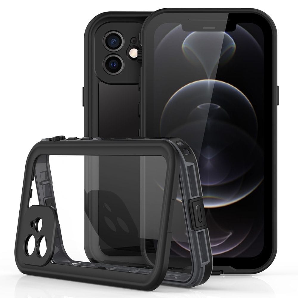 Forro iPhone 12 Shellbox Modelo DOT Color Gris