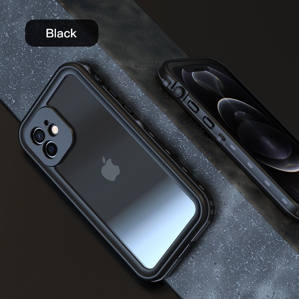 Forro iPhone 12 Shellbox Modelo DOT Color Gris