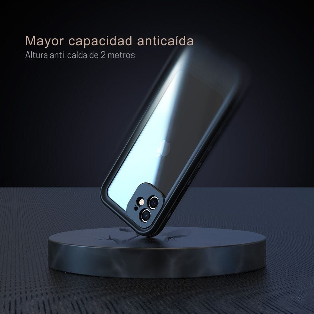 Forro iPhone 12 Shellbox Modelo DOT Color Gris