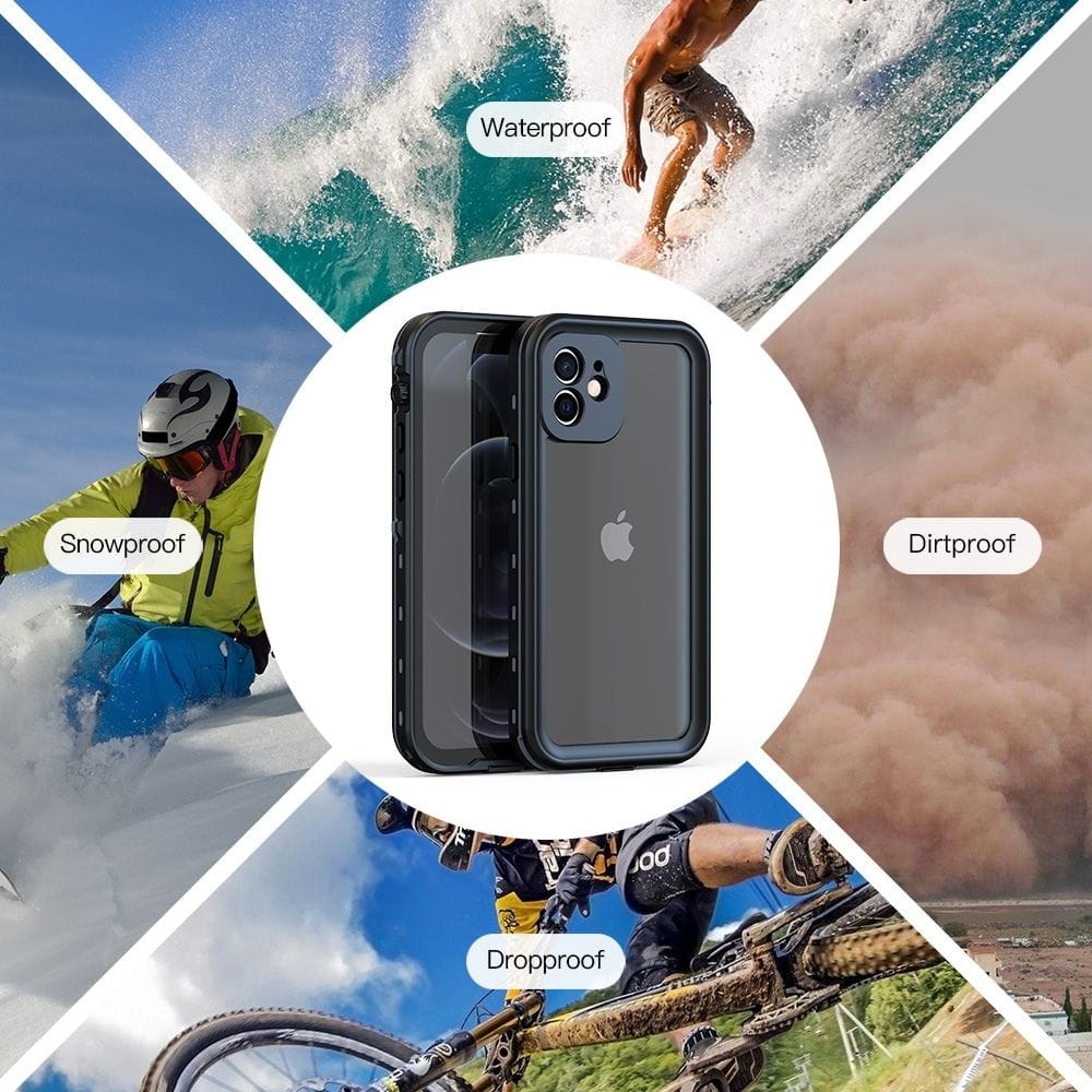 Forro iPhone 12 Shellbox Modelo DOT Color Gris