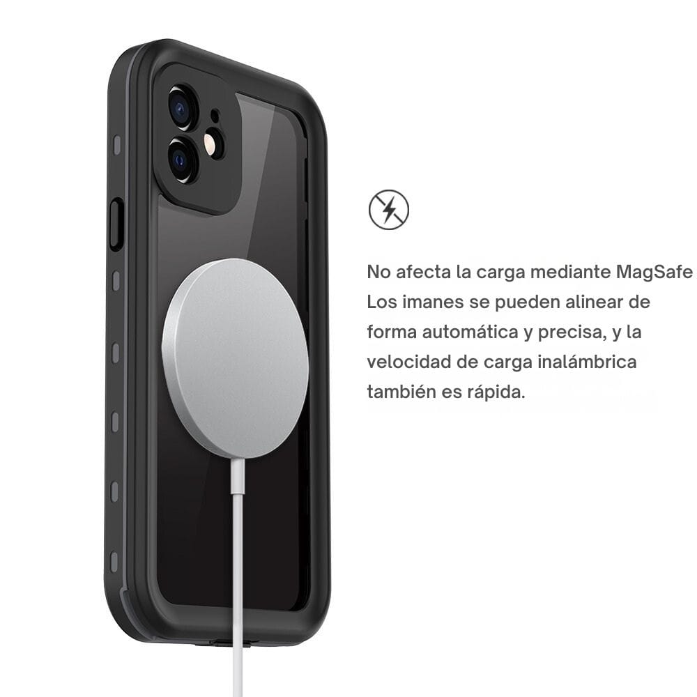 Forro iPhone 12 Shellbox Modelo DOT Color Gris