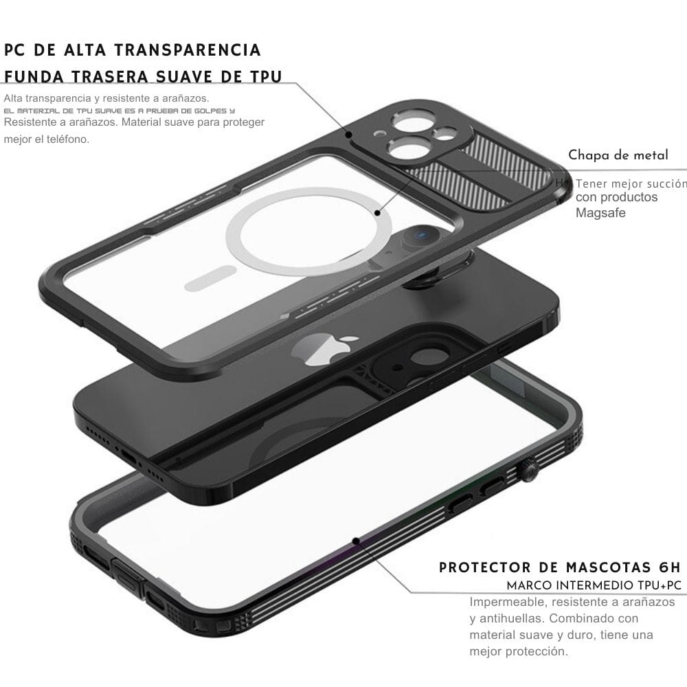 Case Shellbox iPhone 14 Plus Modelo Mars Color Negro