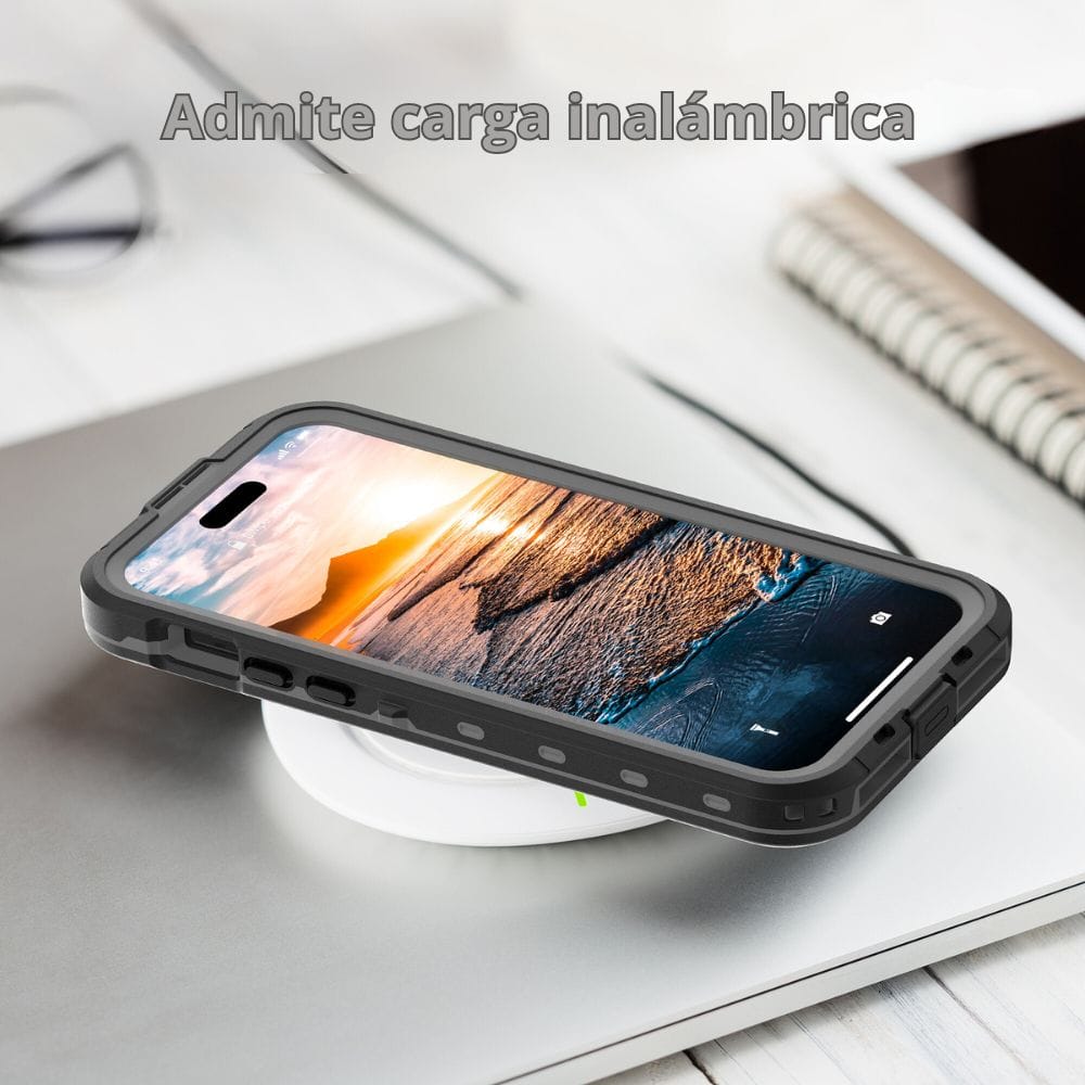 Forro iPhone 13 Shellbox Modelo DOT Color Gris