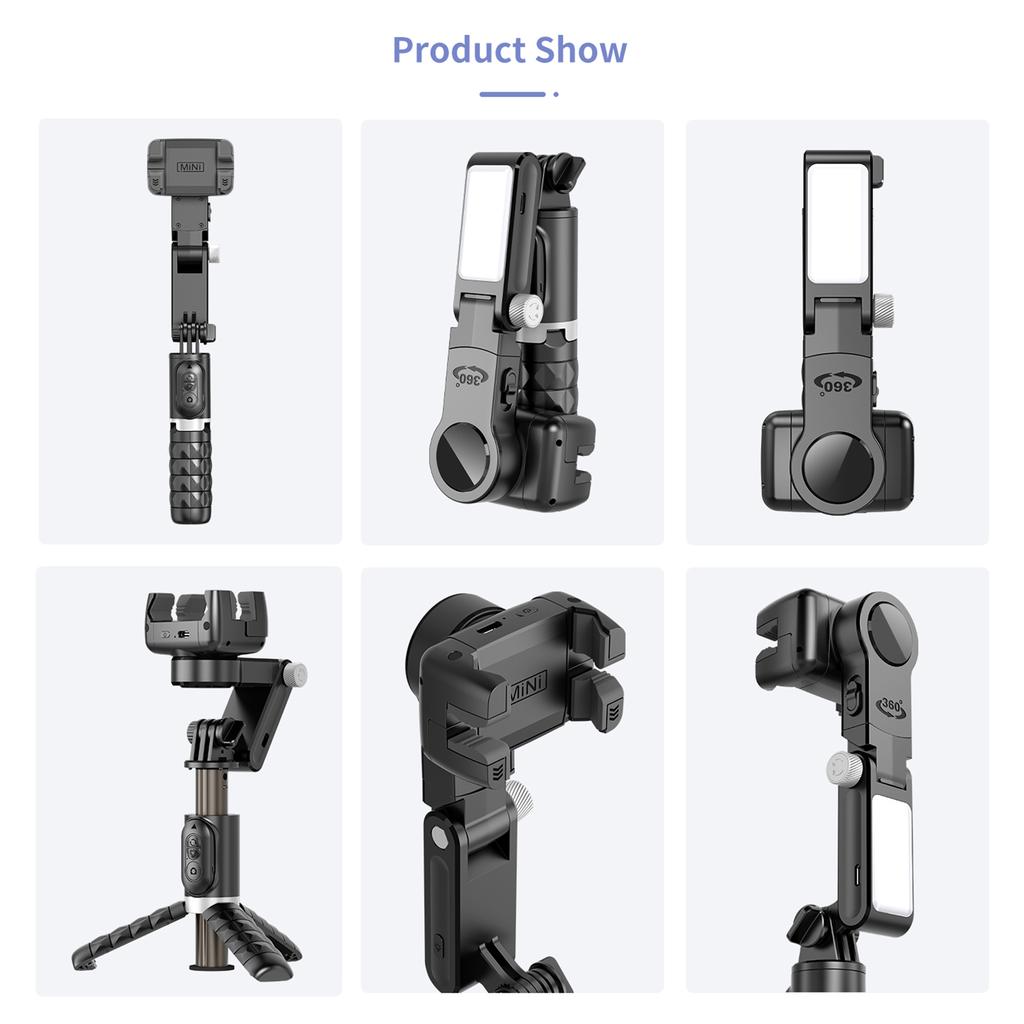 Gimbal Estabilizador Multifuncional Q18 con Luz Rotación 360°