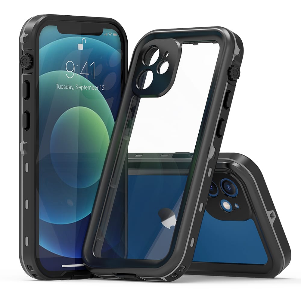 Forro iPhone 12 Mini Shellbox Modelo DOT Color Gris