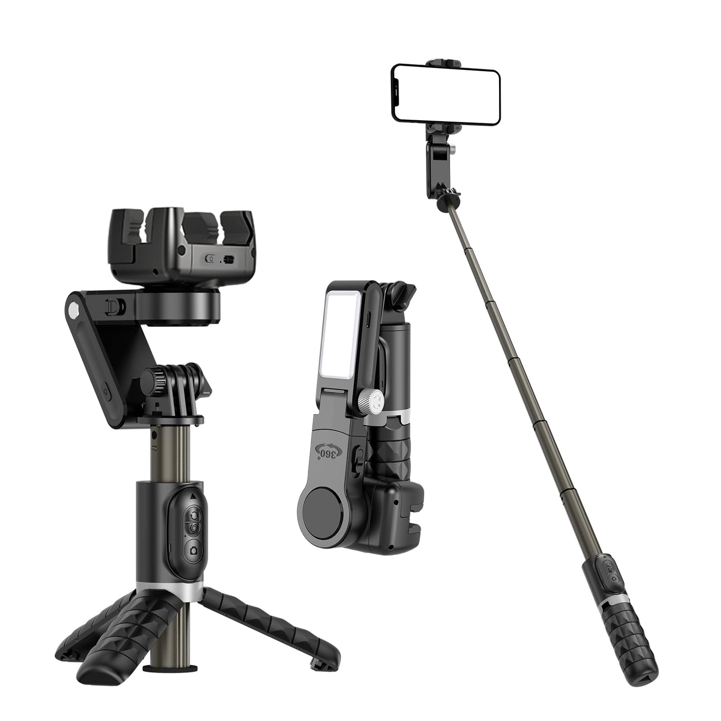 Gimbal Estabilizador Multifuncional Q18 con Luz Rotación 360°