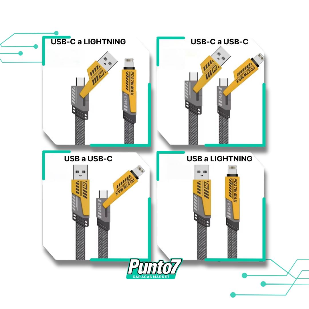 Cable USB Tipo C 4 en 1 65W - OFERTA RELAMPAGO