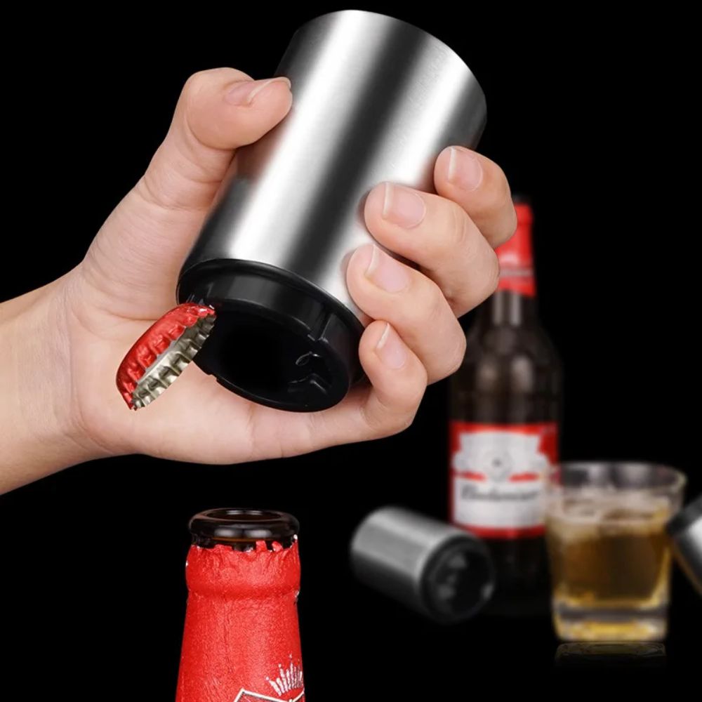 Abrebotellas Magnético Automático de Acero Inoxidable