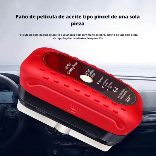 🧼 Limpiador de Vidrios Automotriz con Cepillo Removedor de Película de Aceite – 120ml