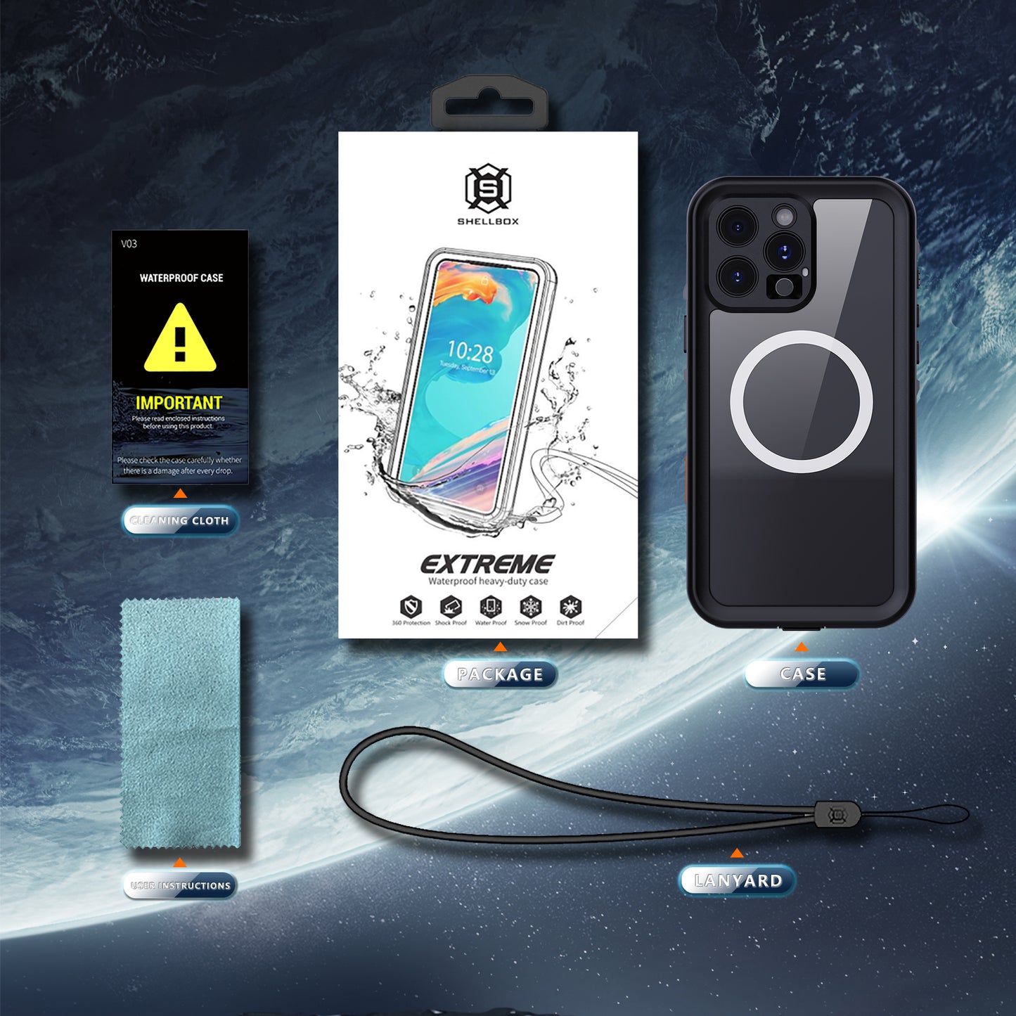 Forro iPhone 16 Pro Shellbox Modelo (DOT)
