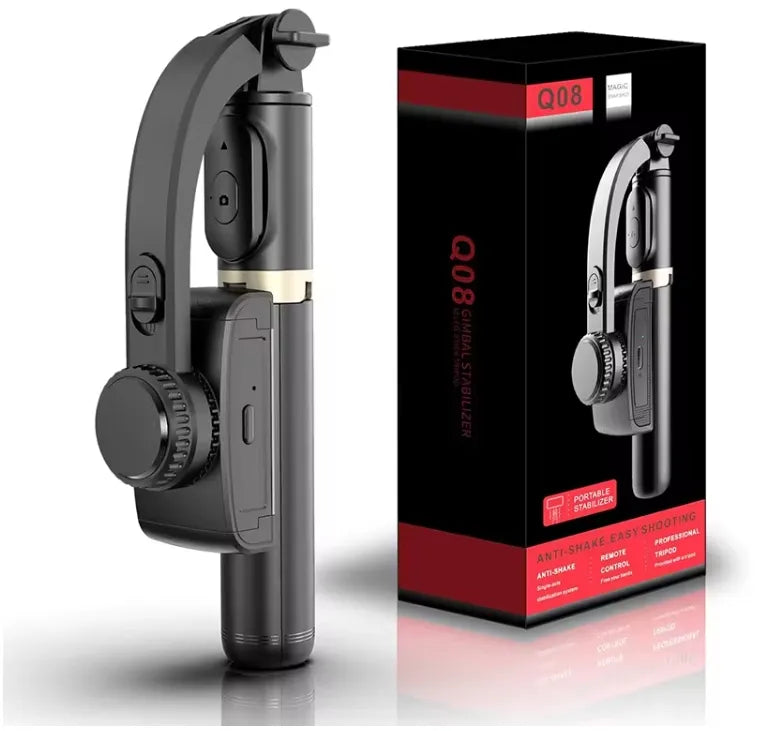 Gimbal Estabilizador Q08 3 en 1 con Trípode y Control Remoto