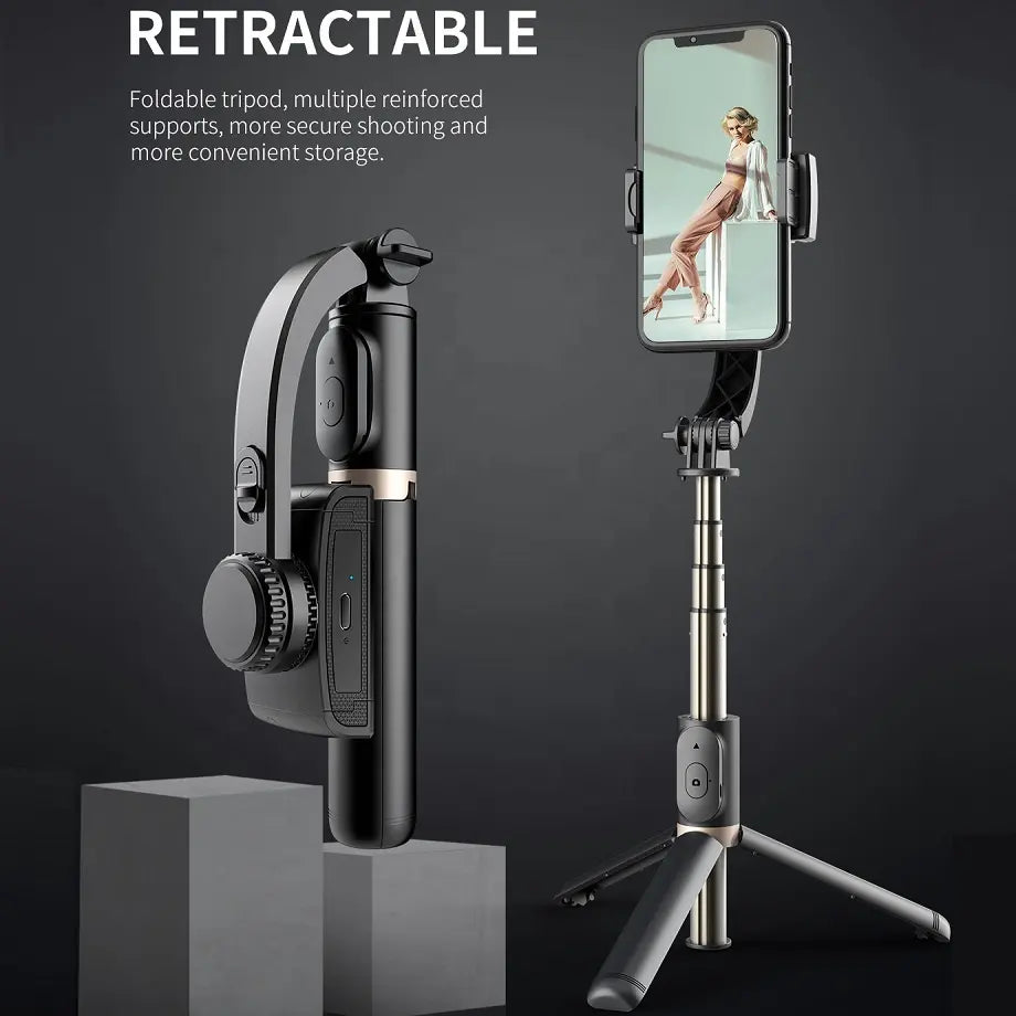 Gimbal Estabilizador Q08 3 en 1 con Trípode y Control Remoto