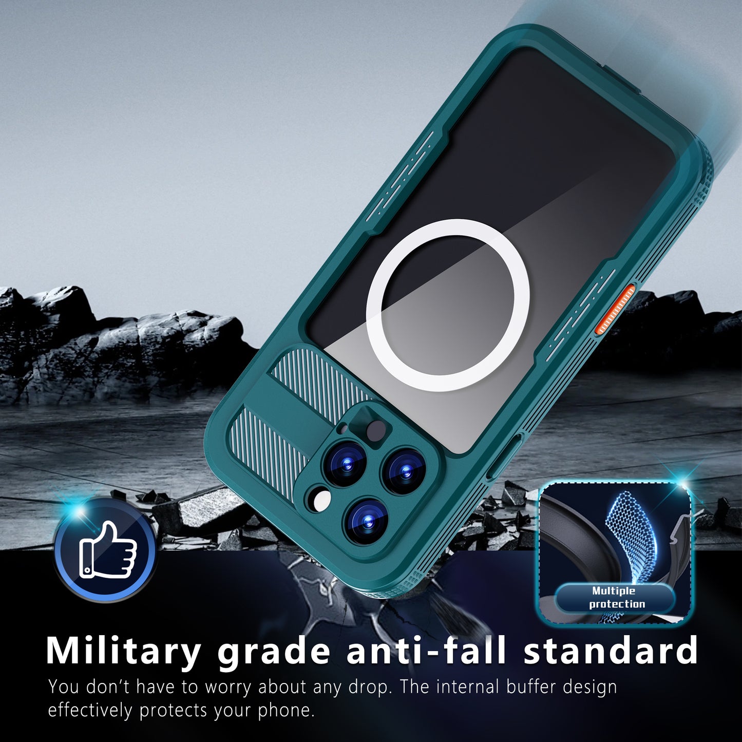Forro iPhone 16 pro max Shellbox Modelo (MARS)