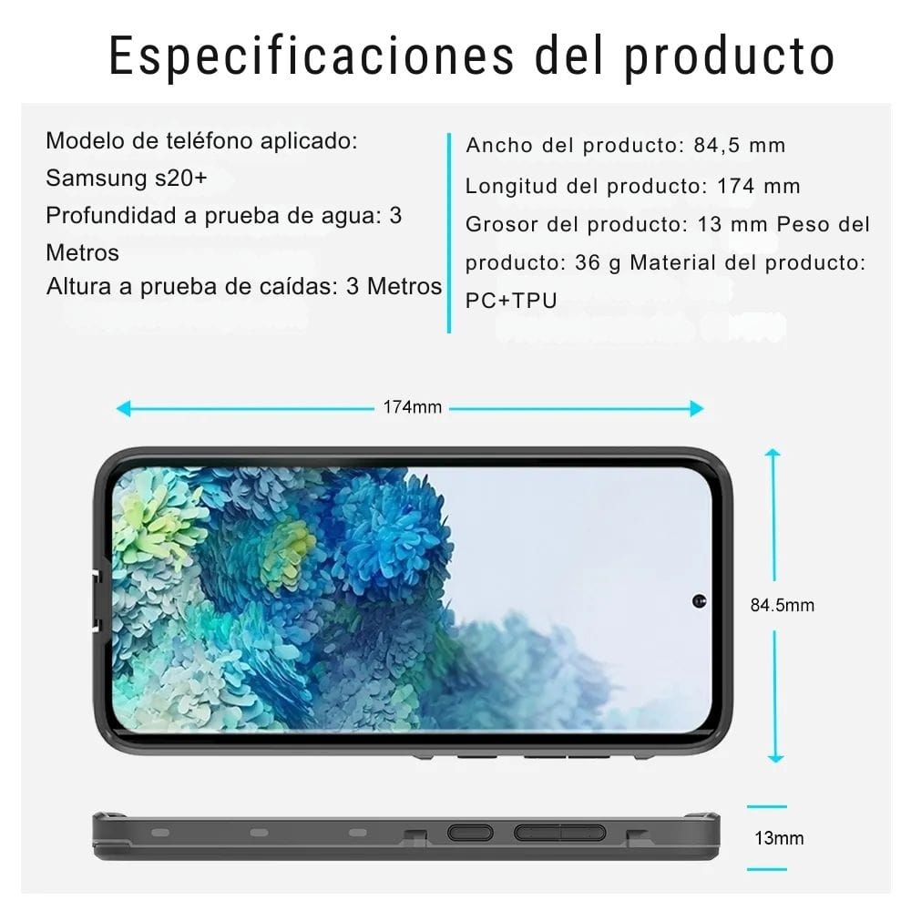 Forro Samsung Galaxy S20+ Shellbox Modelo (DOT) Color Negro