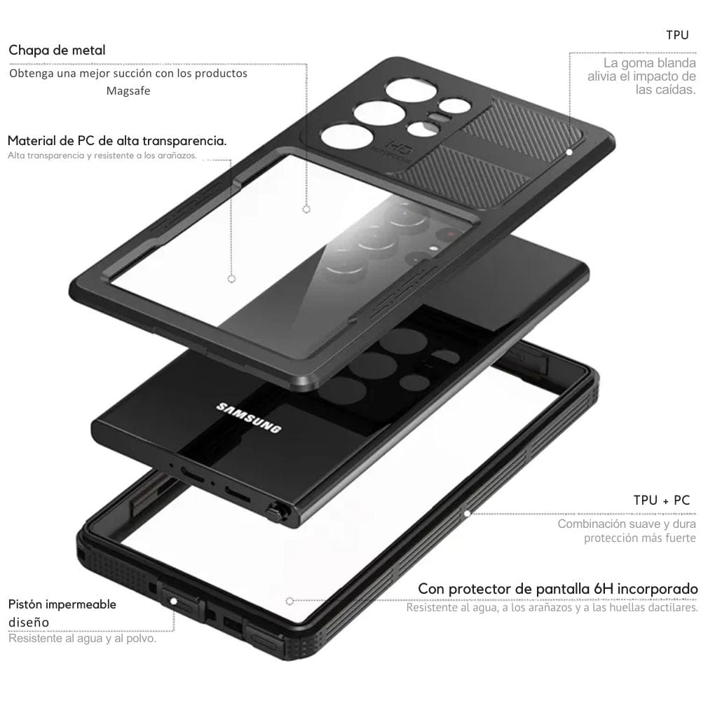 Forro Samsung Galaxy S23 Ultra Shellbox Modelo (Mars)