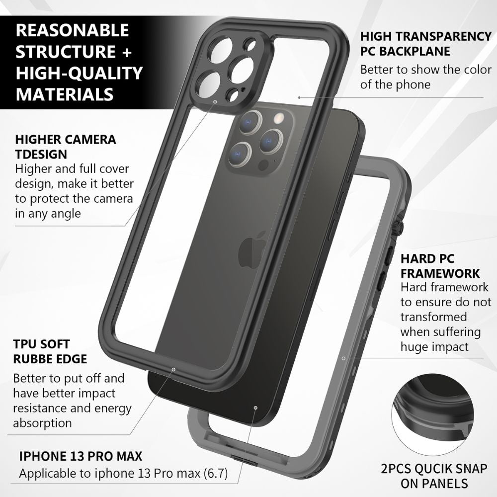 Forro iPhone 12 Pro Max Shellbox Modelo DOT Color Gris