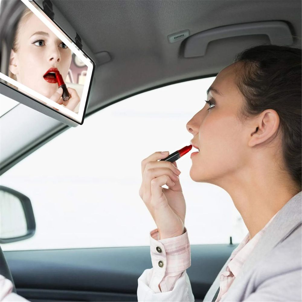 Espejo de Maquillaje con Luz LED para Carro
