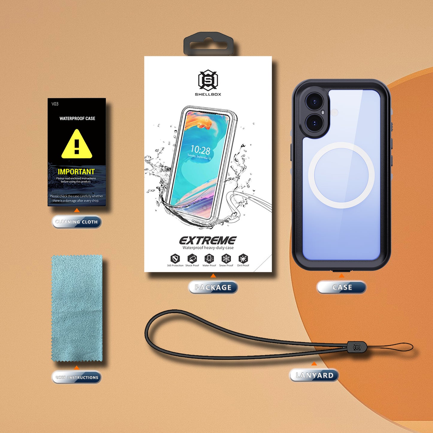 Forro iPhone 16 Shellbox Modelo (DOT)
