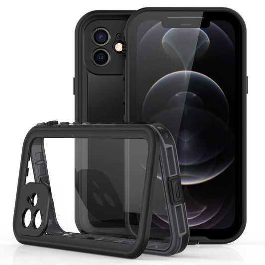Forro iPhone 12 Shellbox Modelo DOT Color Gris