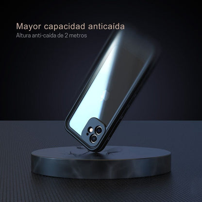 Forro iPhone 12 Shellbox Modelo DOT Color Gris