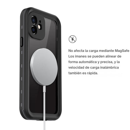 Forro iPhone 12 Shellbox Modelo DOT Color Gris