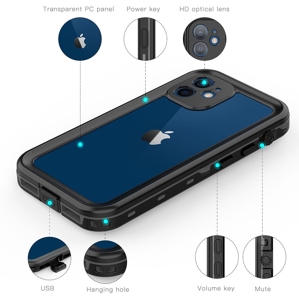 Forro iPhone 12 Mini Shellbox Modelo DOT Color Gris