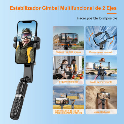 Gimbal Estabilizador Multifuncional Q18 con Luz Rotación 360°