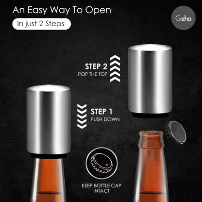 Abrebotellas Magnético Automático de Acero Inoxidable