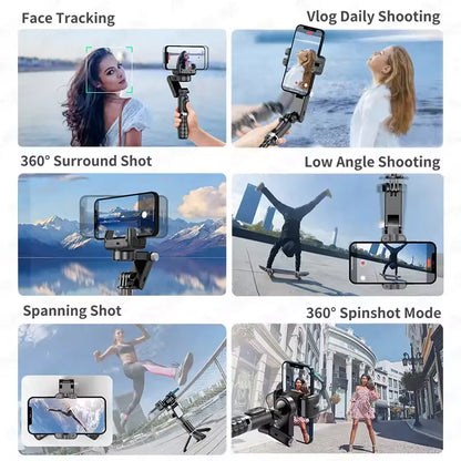 Gimbal Estabilizador Multifuncional Q18 con Luz Rotación 360°