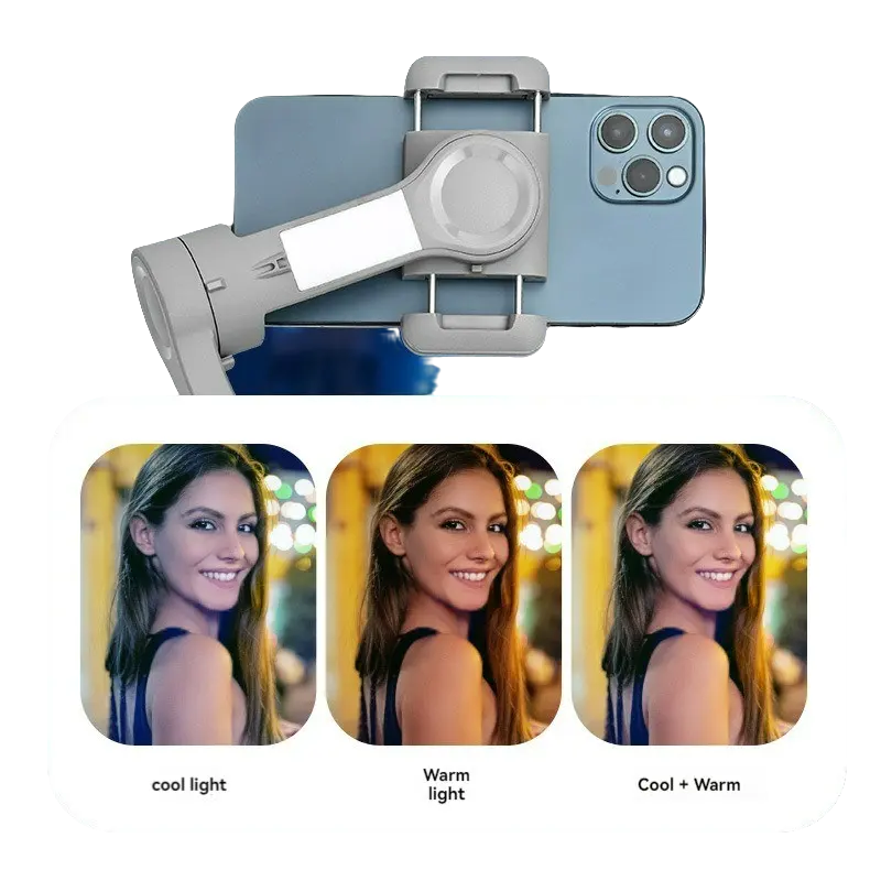 Gimbal Estabilizador TOKQI M01 de 3 Ejes con Luz LED y Trípode