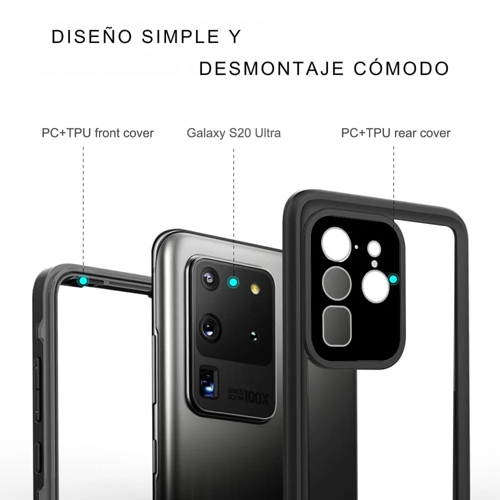 Forro Samsung Galaxy S20 Ultra Shellbox Modelo Dot Color Negro