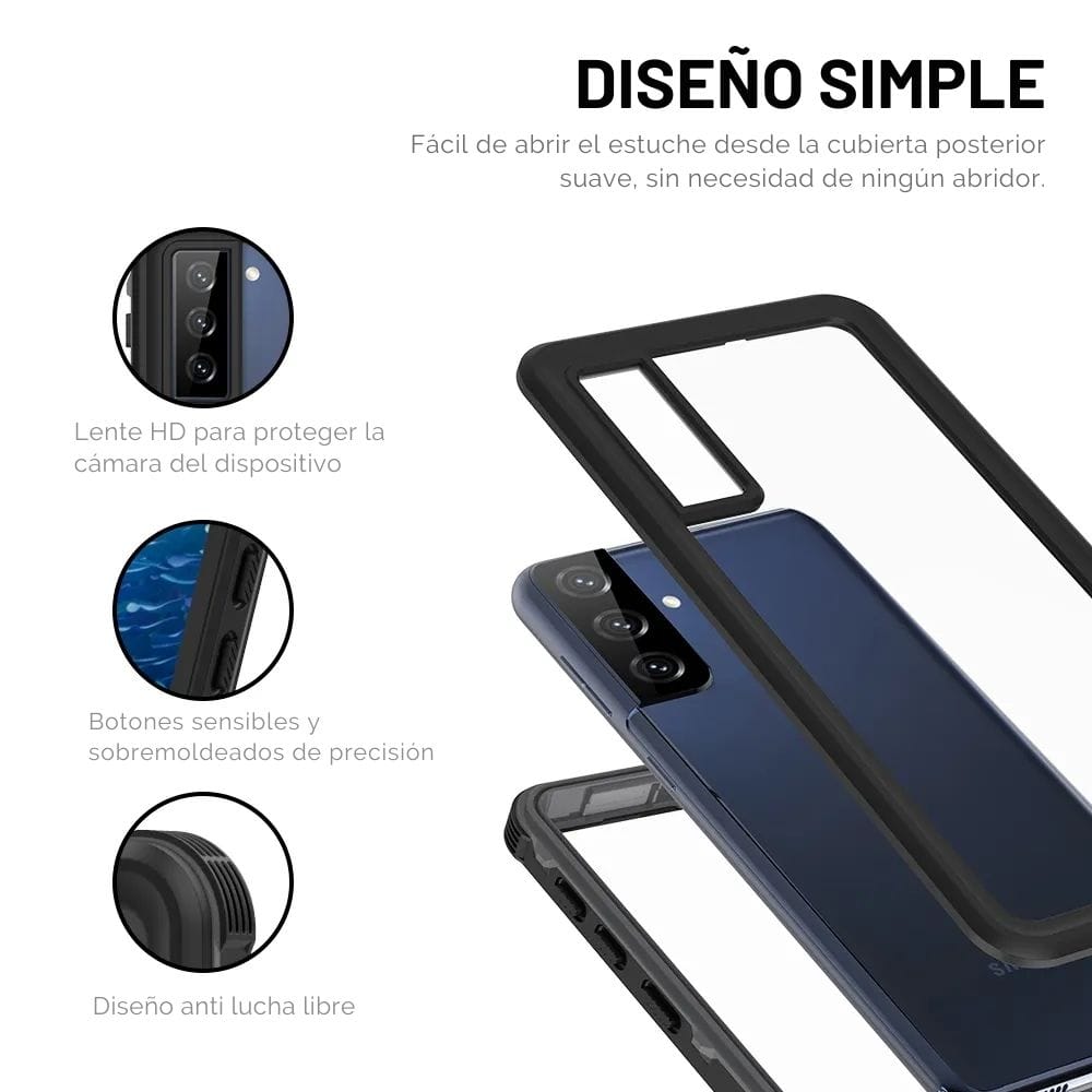 Forro Samsung Galaxy S21+ Shellbox Modelo Dot Color Negro