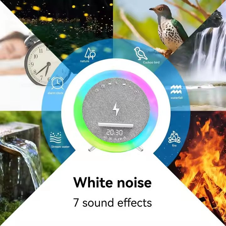 Altavoz Despertador BT 5.3, 15W con carga inalámbrica rápida.