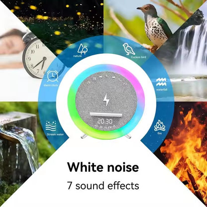 Altavoz Despertador BT 5.3, 15W con carga inalámbrica rápida.